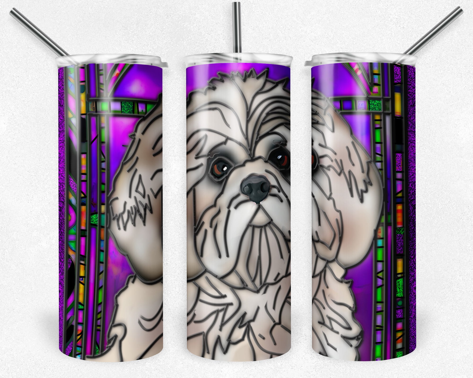 Shih Tzu Stained high quality Glass