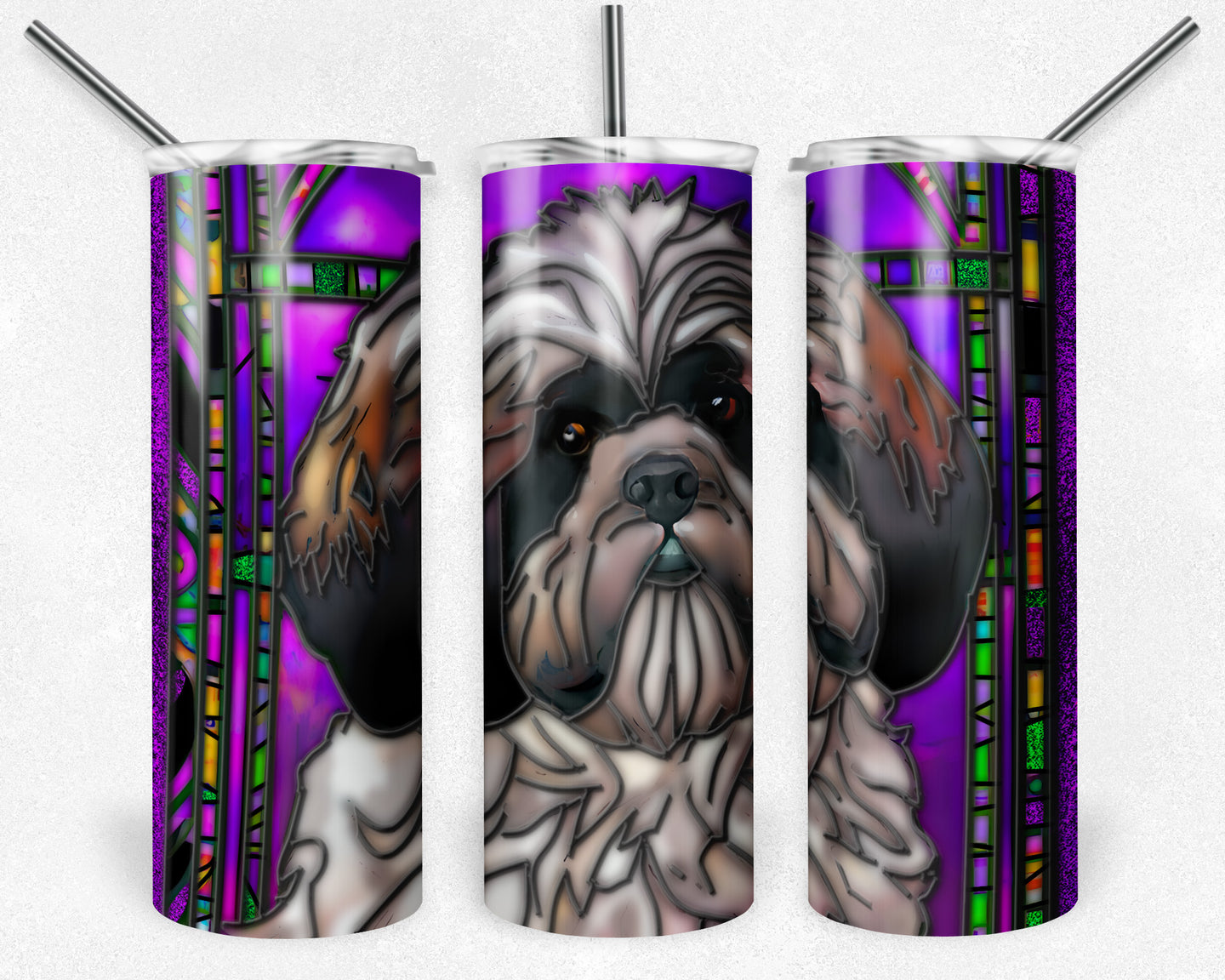 Shih-Tzu  Dog Stained Glass