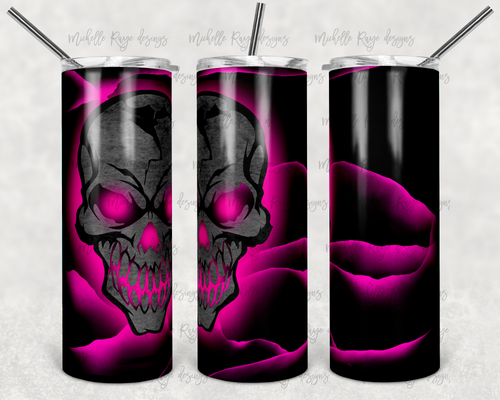 Skull Neon Bright Neon Pink