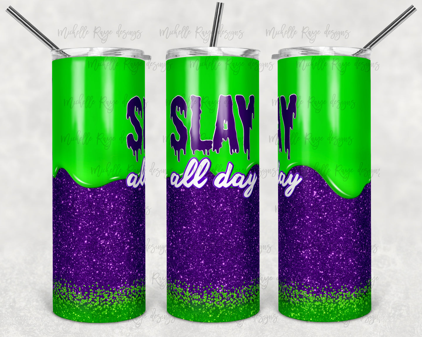 Slay All Day with Purple Glitter and Green Slime