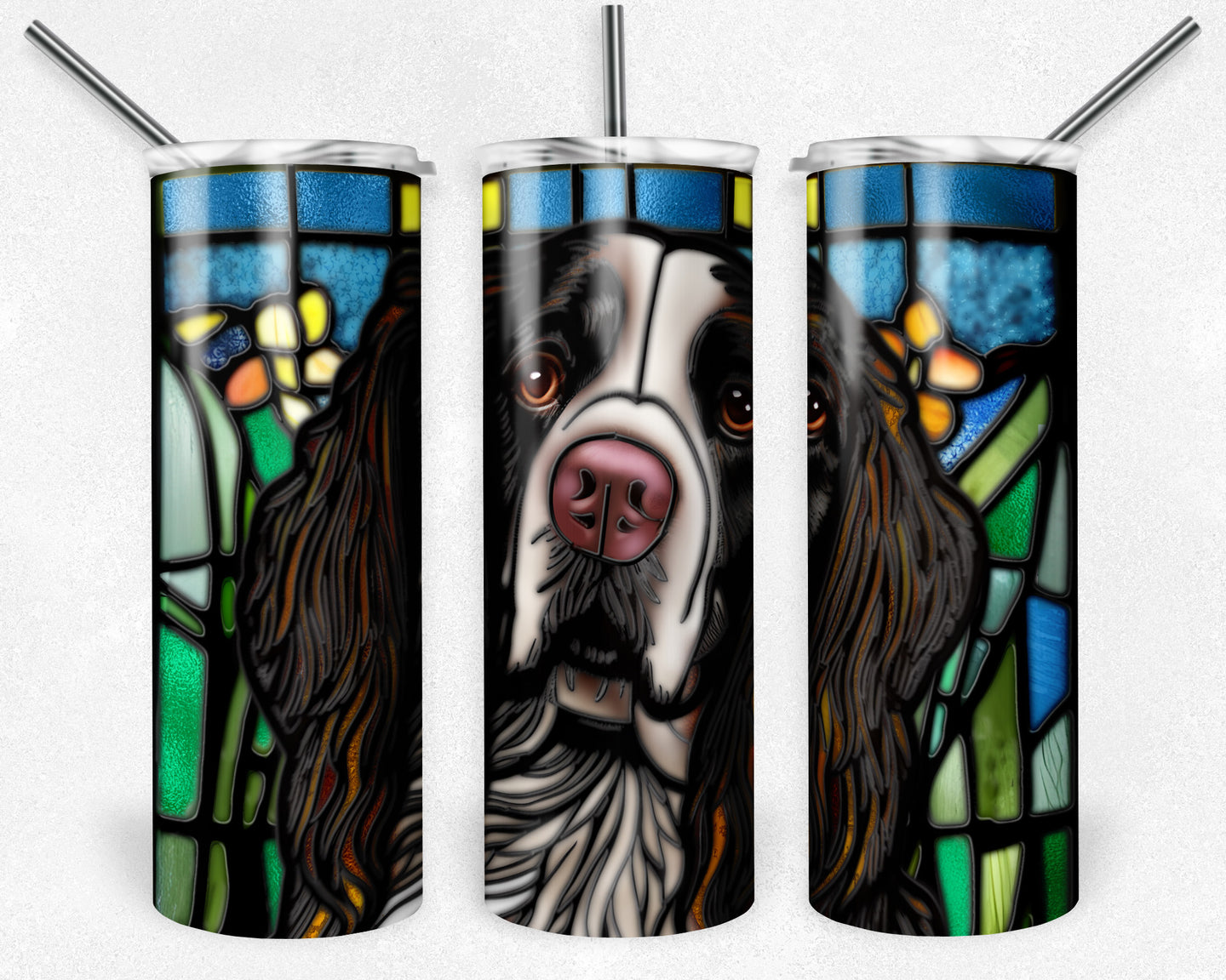 Springer Spaniel Dog Stained Glass