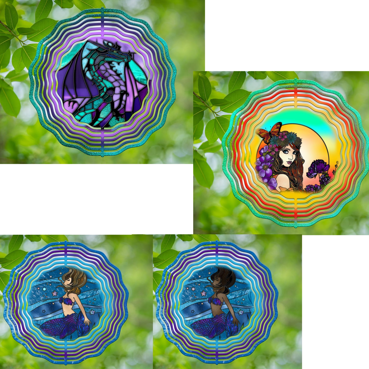 Fantasy stained glass Bundle wind spinner