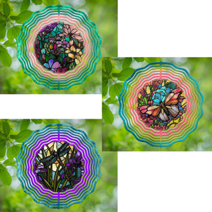 Spring Flowers  stained glass Bundle wind spinner