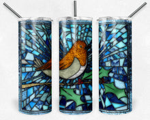 Load image into Gallery viewer, Christmas Robin Stained Glass