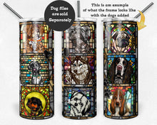 Load image into Gallery viewer, Silver and Gold Stained Glass Dog Frames for 4 Images