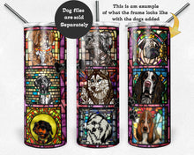 Load image into Gallery viewer, Pink and Coral Stained Glass Dog Frames for 12 Images
