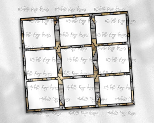 Silver and Gold Stained Glass Dog Frames for 9 Images