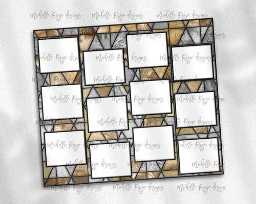 Silver and Gold Stained Glass Dog Frames for 12 Images