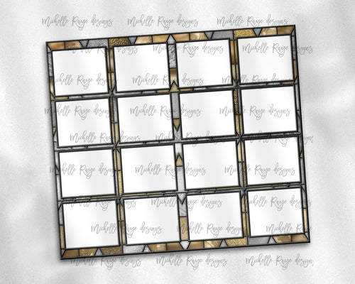 Silver and Gold Stained Glass Dog Frames for 16 Images