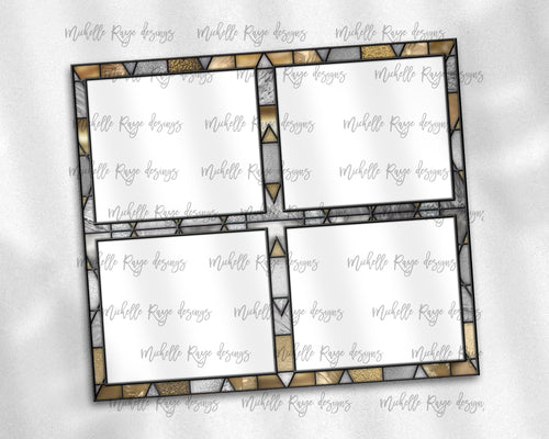 Silver and Gold Stained Glass Dog Frames for 4 Images