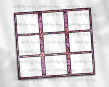 Load image into Gallery viewer, Pink and Coral Stained Glass Dog Frames for 9 Images