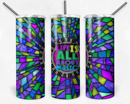 Purple and Teal Piano Keys Stained Glass, Life is All About the Music