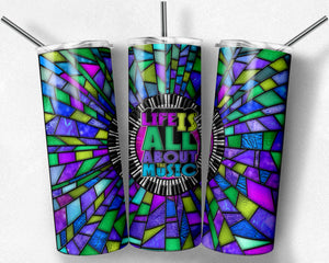 Purple and Teal Piano Keys Stained Glass, Life is All About the Music