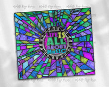 Load image into Gallery viewer, Purple and Teal Piano Keys Stained Glass, Life is All About the Music