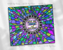 Load image into Gallery viewer, Purple and Teal Piano Keys Stained Glass, Give Me Jesus and Music