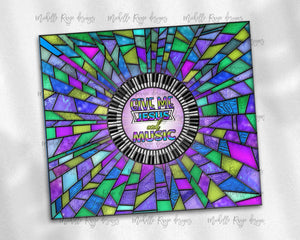 Purple and Teal Piano Keys Stained Glass, Give Me Jesus and Music