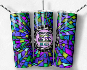 Purple and Teal Piano Keys Stained Glass, Good Taste in Music, Bad Taste in Men