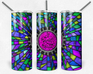 Purple and Teal Piano Keys Stained Glass, Turn Up the Music, Turn Down the Drama