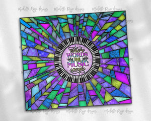 Purple and Teal Piano Keys Stained Glass, Where Words Fail, Music Speaks