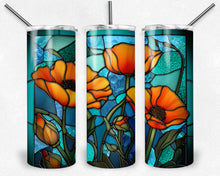 Load image into Gallery viewer, Stained Glass California Poppies