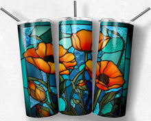 Load image into Gallery viewer, Stained Glass California Poppies