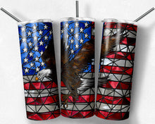 Load image into Gallery viewer, Eagle American Flag Stained Glass