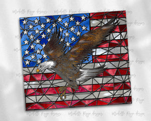 Eagle American Flag Stained Glass