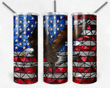 Load image into Gallery viewer, Eagle American Flag Stained Glass