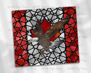 Eagle Canadian Flag Stained Glass