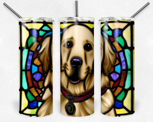 Golden Retriever Stained Glass