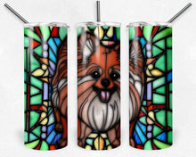 Load image into Gallery viewer, Pomeranian Dog Stained Glass