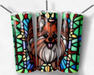 Pomeranian Dog Stained Glass