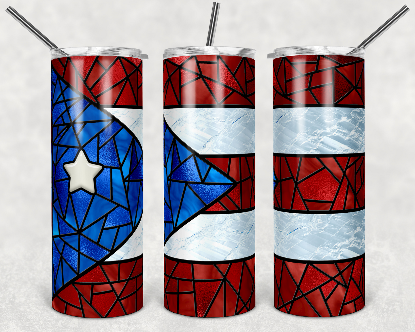 Puerto Rican Flag Stained Glass