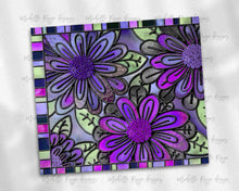 Load image into Gallery viewer, Moms Purple and Hot Pink Flowers Stained Glass