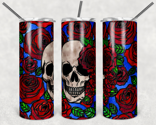 Skulls and Roses Stained glass