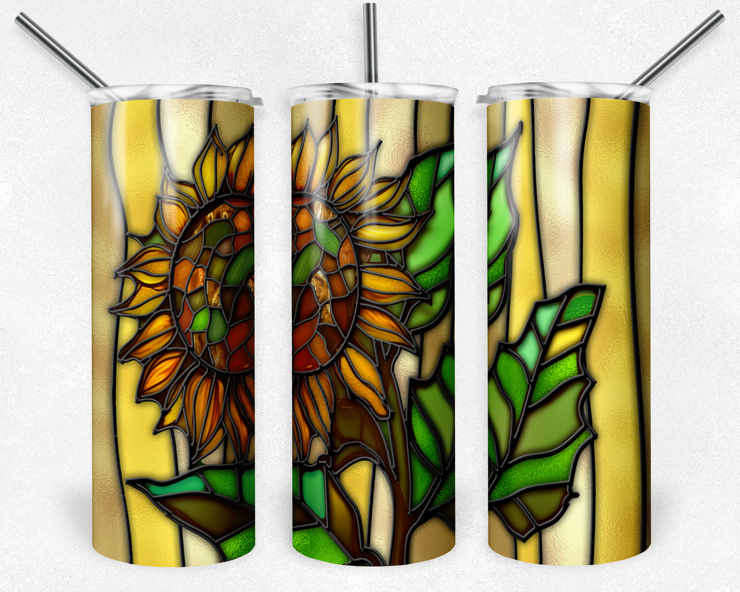 Yellow Sunflowers Stained Glass