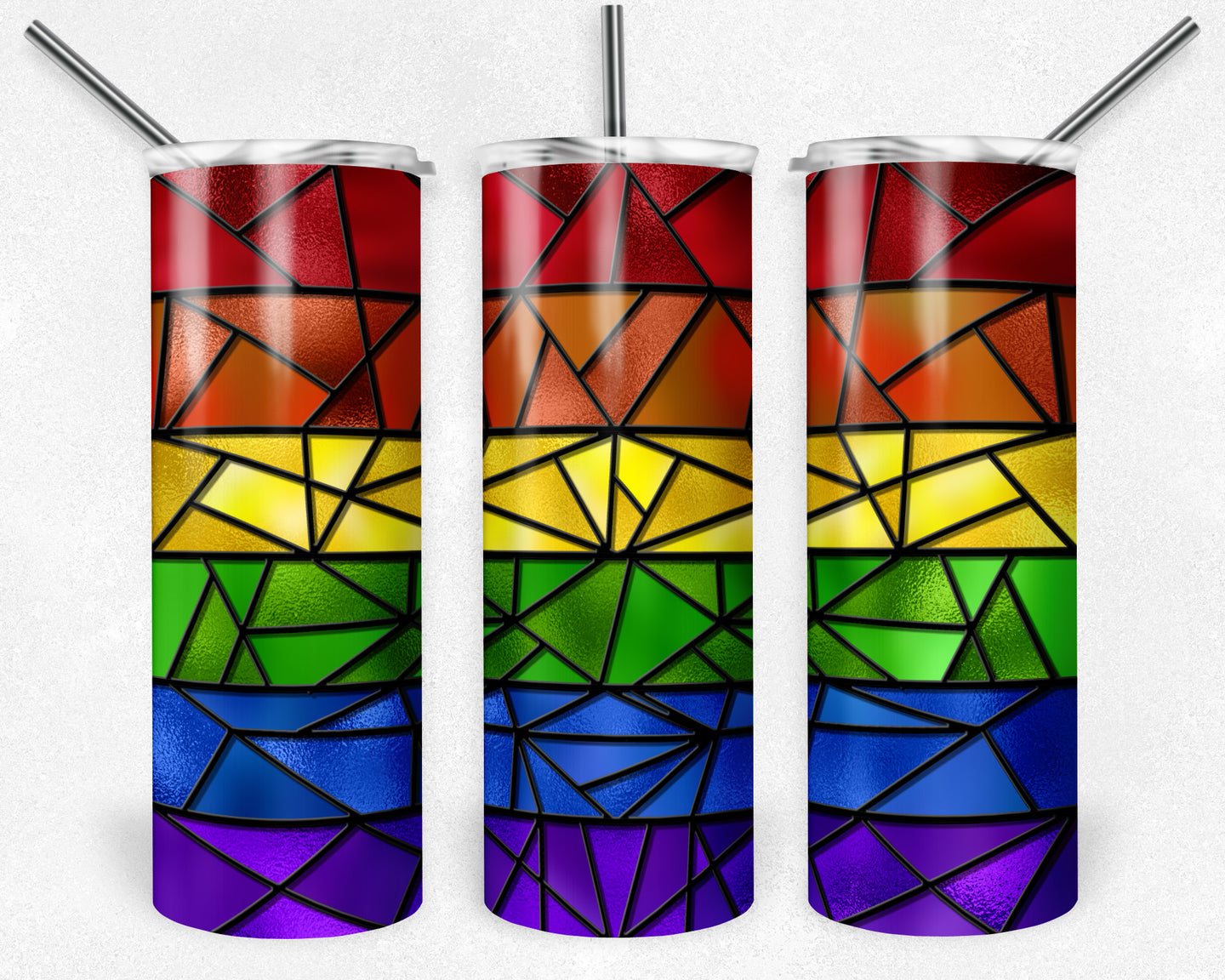 Pride Rainbow Flag Stained Glass