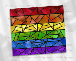 Pride Rainbow Flag Stained Glass