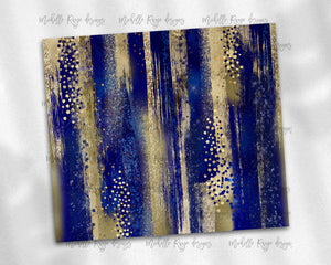 Blue and Gold Brush Strokes