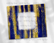 Load image into Gallery viewer, Blue and Yellow Gold Brush Strokes with Bleach Spot