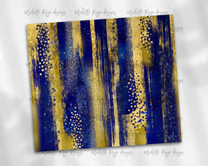 Blue and Yellow Gold Brush Strokes