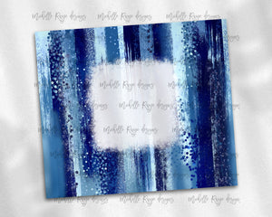 Blue and Light Blue Brush Strokes with Bleach Spot