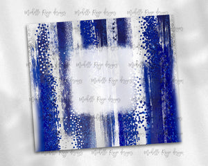 Blue and White Brush Strokes with Bleach Spot