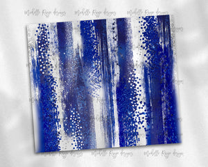 Blue and White Brush Strokes