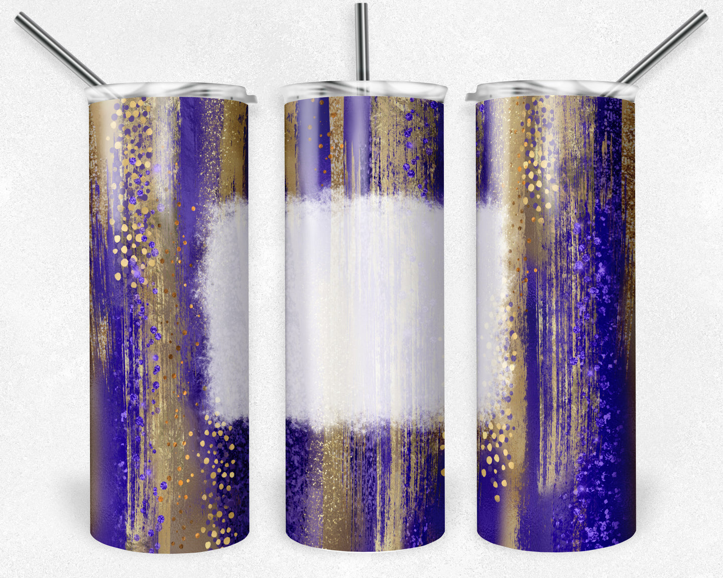 Purple and Gold Brush Strokes with Bleach Spot