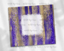 Load image into Gallery viewer, Purple and Gold Brush Strokes with Bleach Spot
