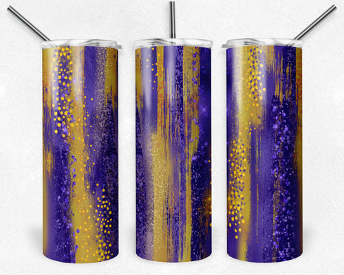 Purple and Yellow Gold Brush Strokes