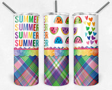 Load image into Gallery viewer, Bright Summer Hearts Plaid