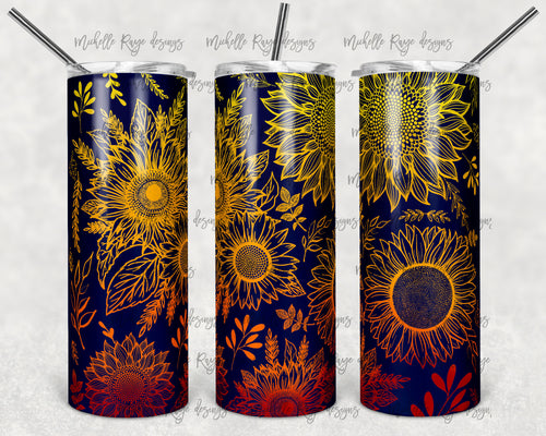 Sunflower Ombre Outline