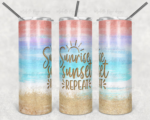 Sunrise Sunset Repeat Pastel Beach